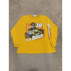 Vintage 2008 Kyle Kush M&Ms NASCAR Yellow Long Sleeve Shirt Size Large